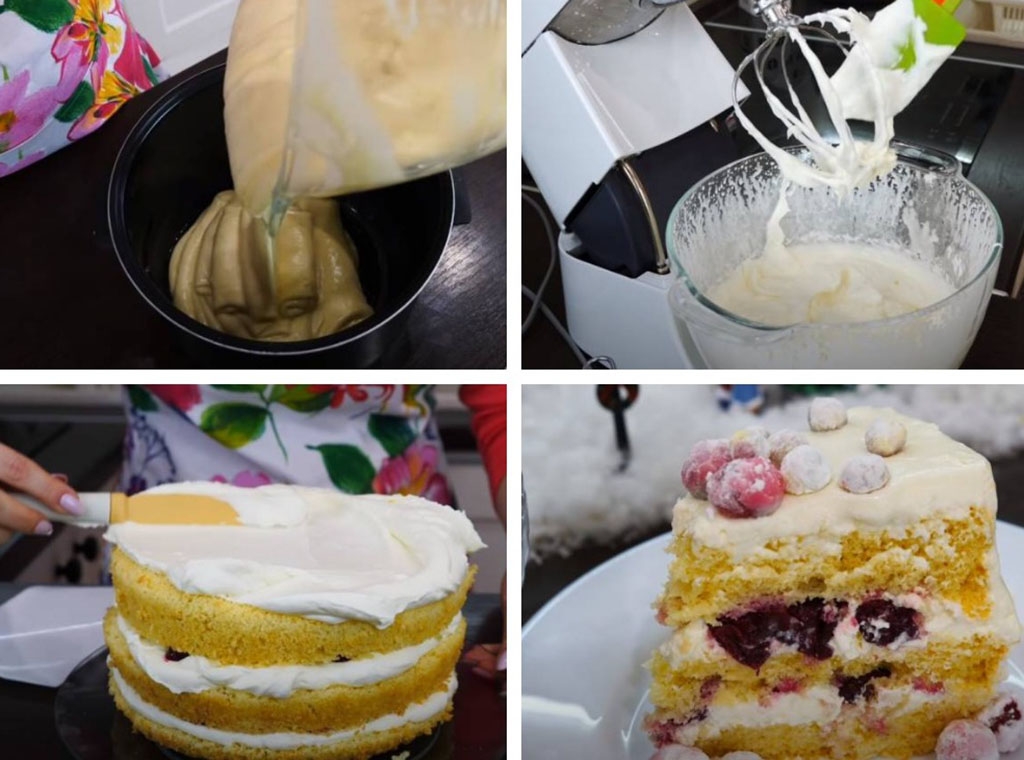 Процесс сборки торта