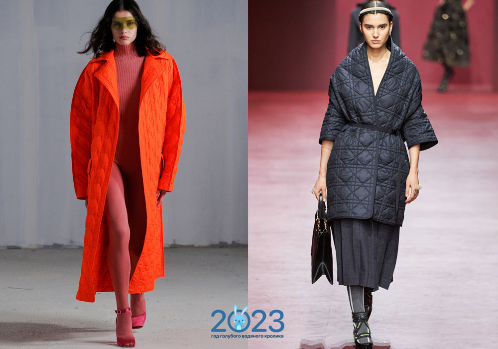 Стеганые женские пальто сезона осень-зима 2022-2023