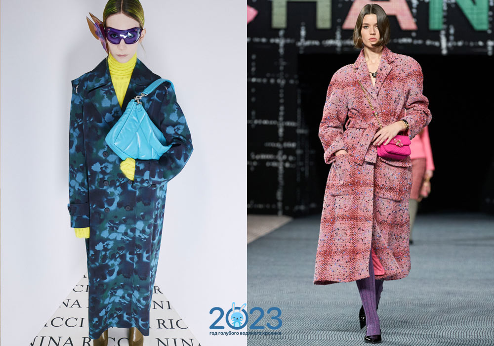 Модные женские пальто с принтом сезона осень-зима 2022-2023