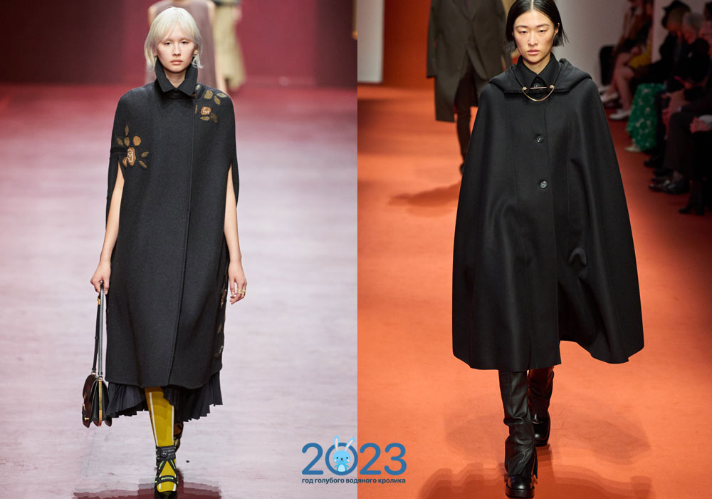 Модные пальто кейпы на 2023 год