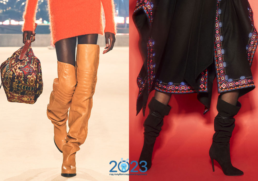 Модные сапоги гармошки осень-зима 2022-2023 года