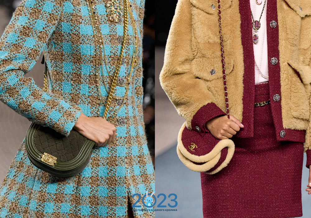 Модные сумки седло Шанель осень-зима 2022-2023 года