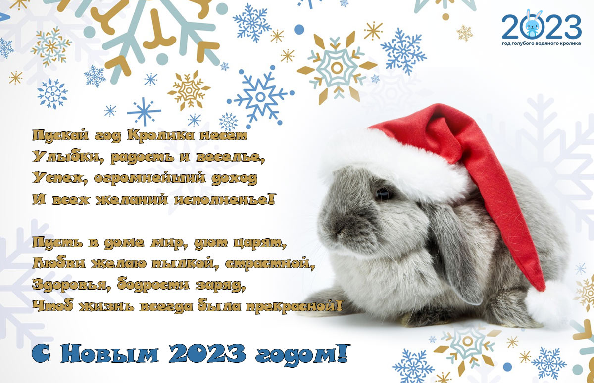 Поздравления, пожелания, открытки на Новый Год 2023 Кролика