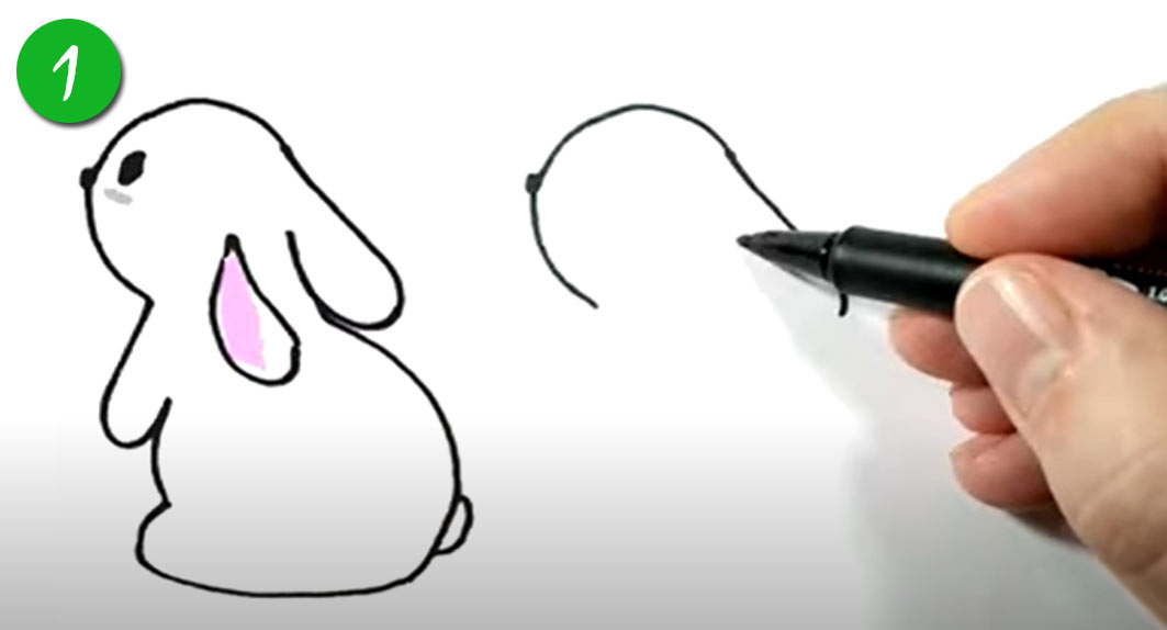 Как рисовать Кролика на Новый Год 2023 - шаг 1