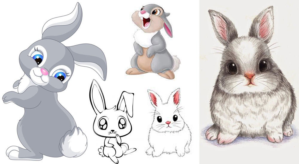 Рисунки Кролика на Новый 2023 год