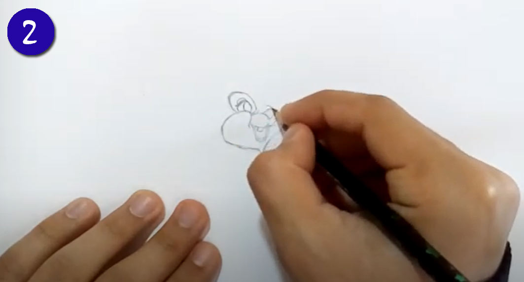 Как рисовать мультяшного Кролика на Новый Год 2023 - шаг 2