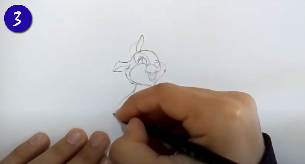 Как рисовать мультяшного Кролика на Новый Год 2023 - шаг 3