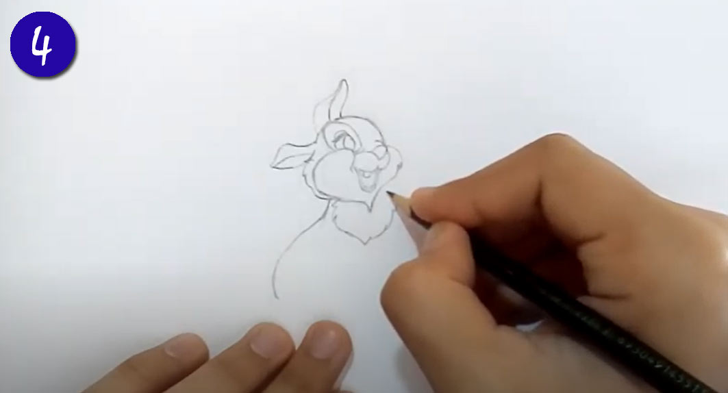 Как рисовать мультяшного Кролика на Новый Год 2023 - шаг 4