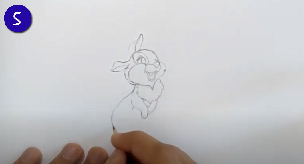 Как рисовать мультяшного Кролика на Новый Год 2023 - шаг 5