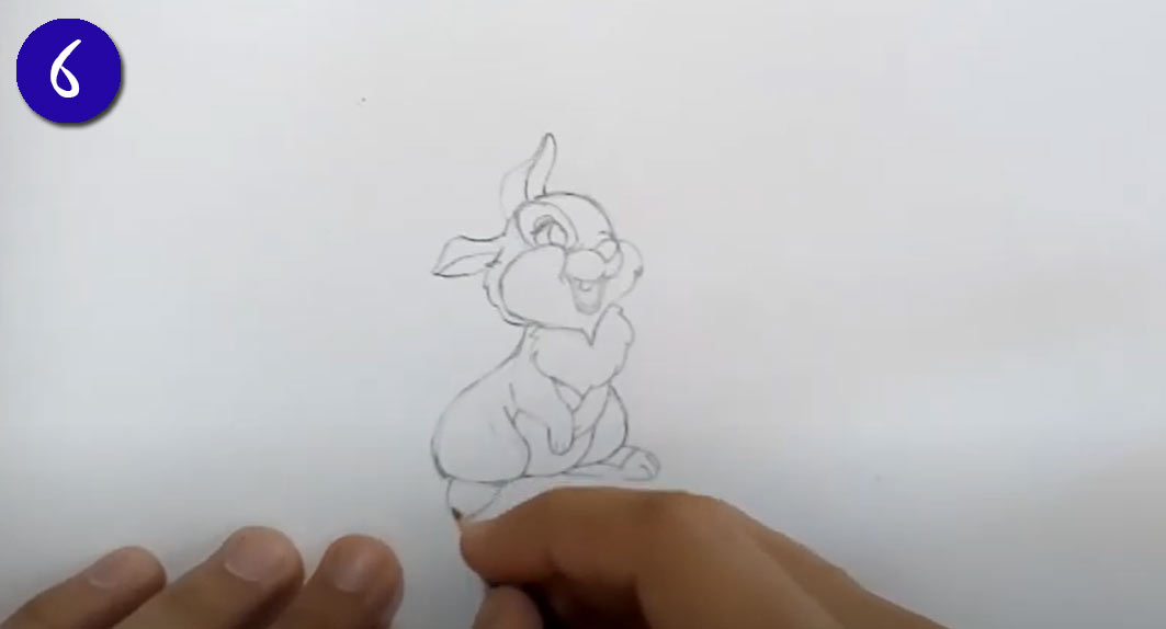Как рисовать мультяшного Кролика на Новый Год 2023 - шаг 6