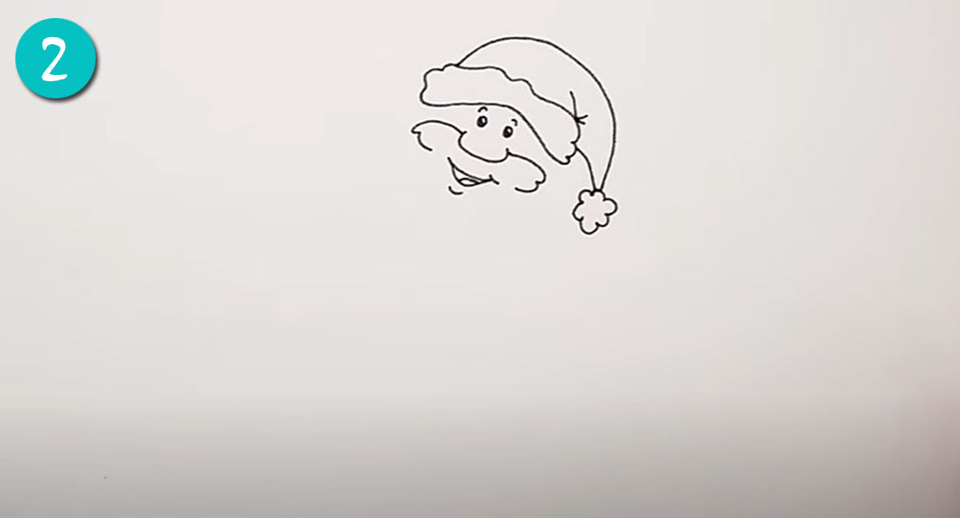 Как рисовать Санта-Клауса на Новый Год 2023 - шаг 2