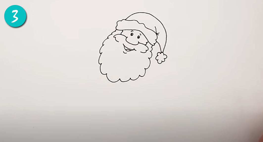 Как рисовать Санта-Клауса на Новый Год 2023 - шаг 3