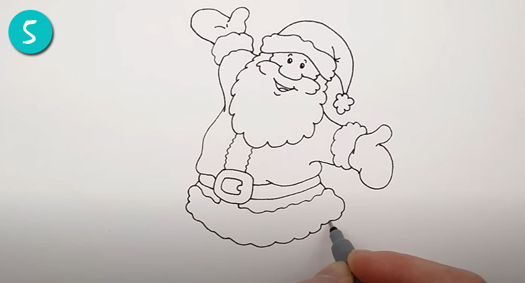 Как рисовать Санта-Клауса на Новый Год 2023 - шаг 5