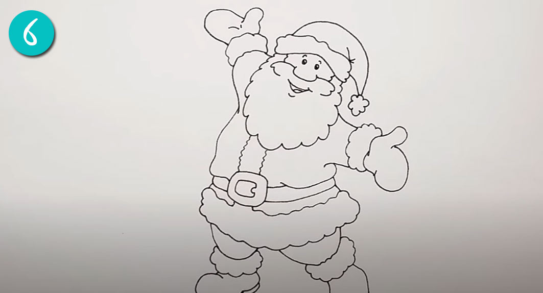 Как рисовать Санта-Клауса на Новый Год 2023 - шаг 6